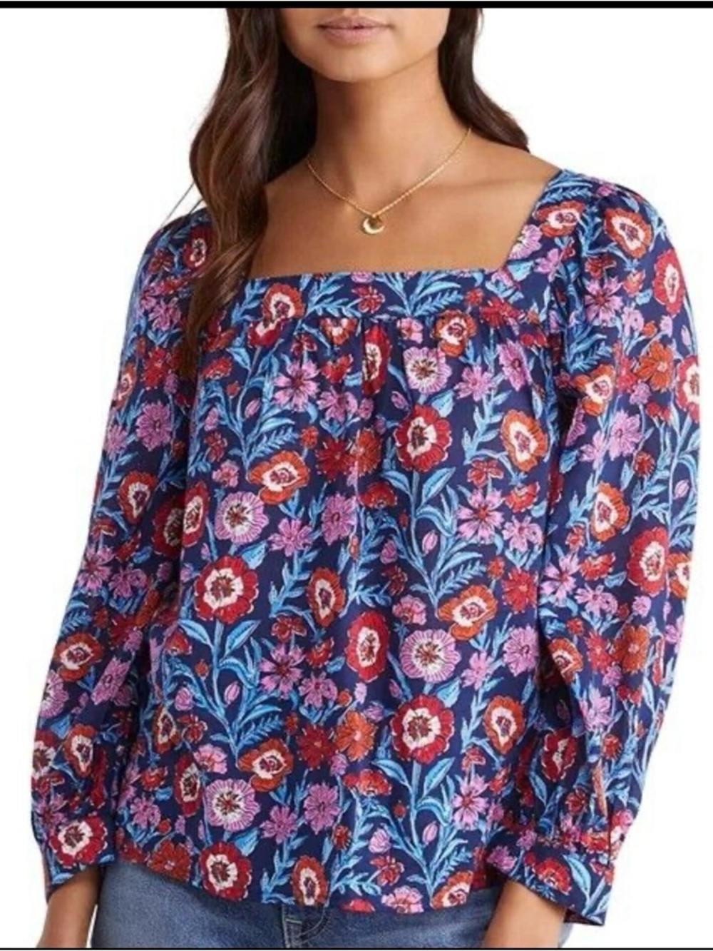 NWT Vineyard Vines Tisbury Floral Square Neck Cotton Top Msrp $138  Size 2X